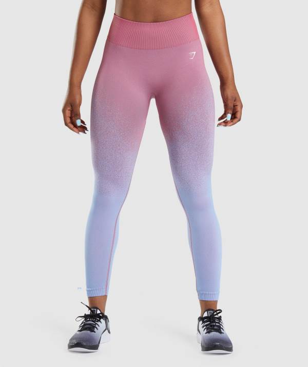 Damske Legíny Gymshark Adapt Ombre Seamless Ruzove Ruzove Svetlo / Modre | JR8765104